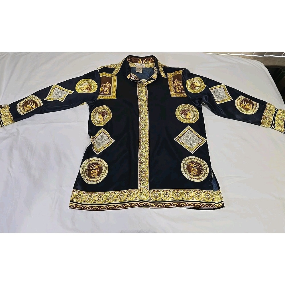Vintage Fred David Women's Size 10 Blouse Roman/Greek Pattern